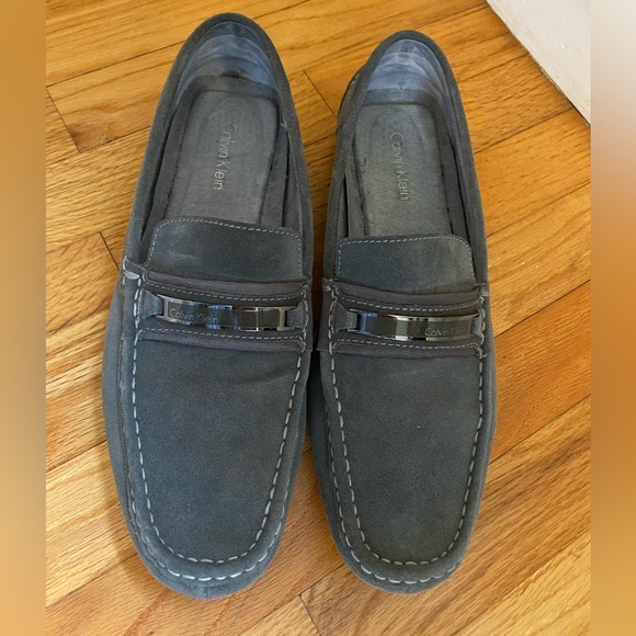 Calvin Klein Gray Suede Loafers - Picture 3 of 5